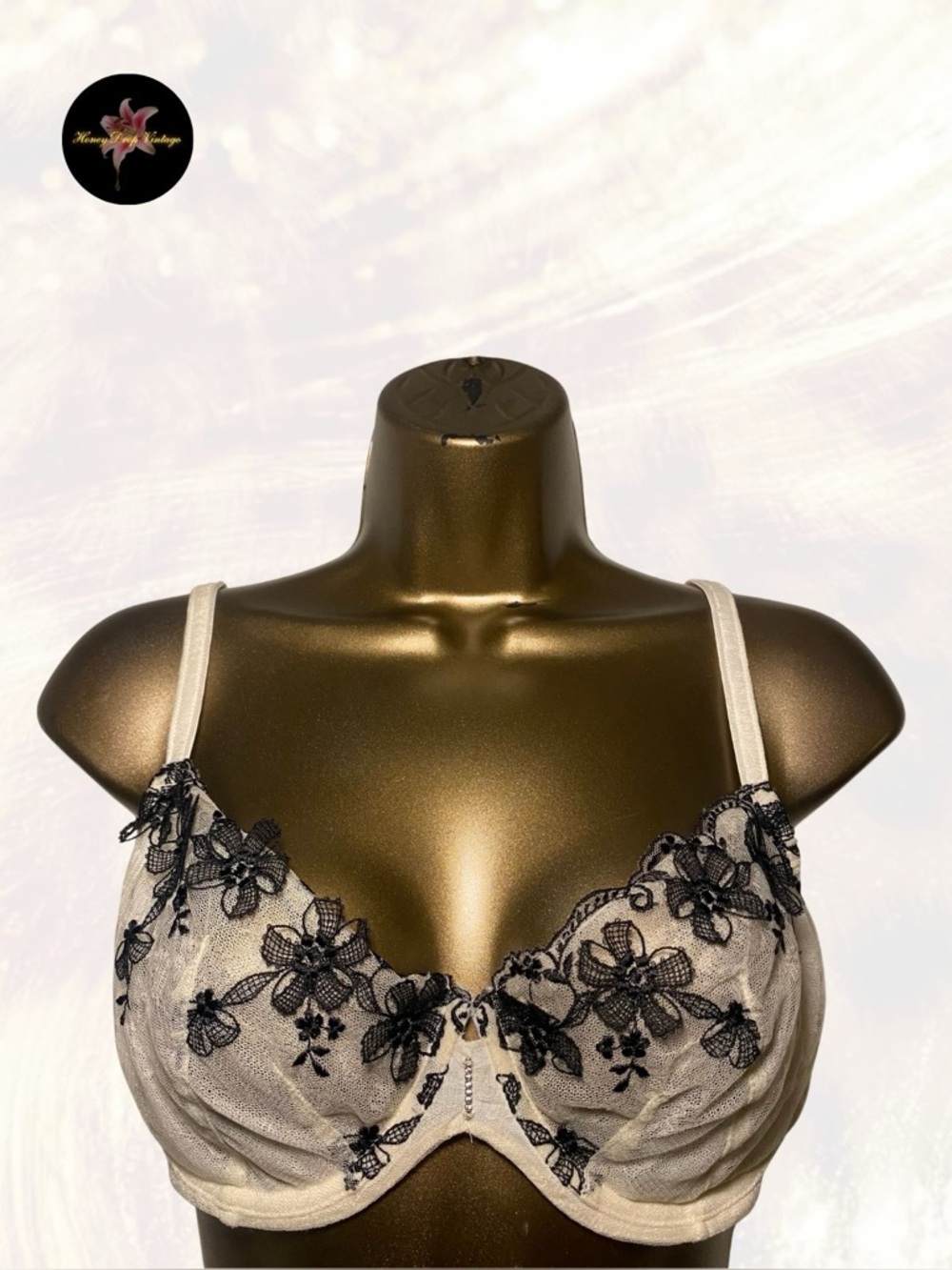 Victoria’s Secret 36D White Sheer Lace Embroidered Underwire Bra